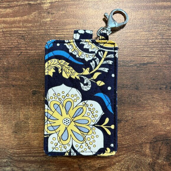 Vera Bradley Retired Ellie Blue Quilted Phone Tech Case Card Holder with Clip - Picture 3 of 6